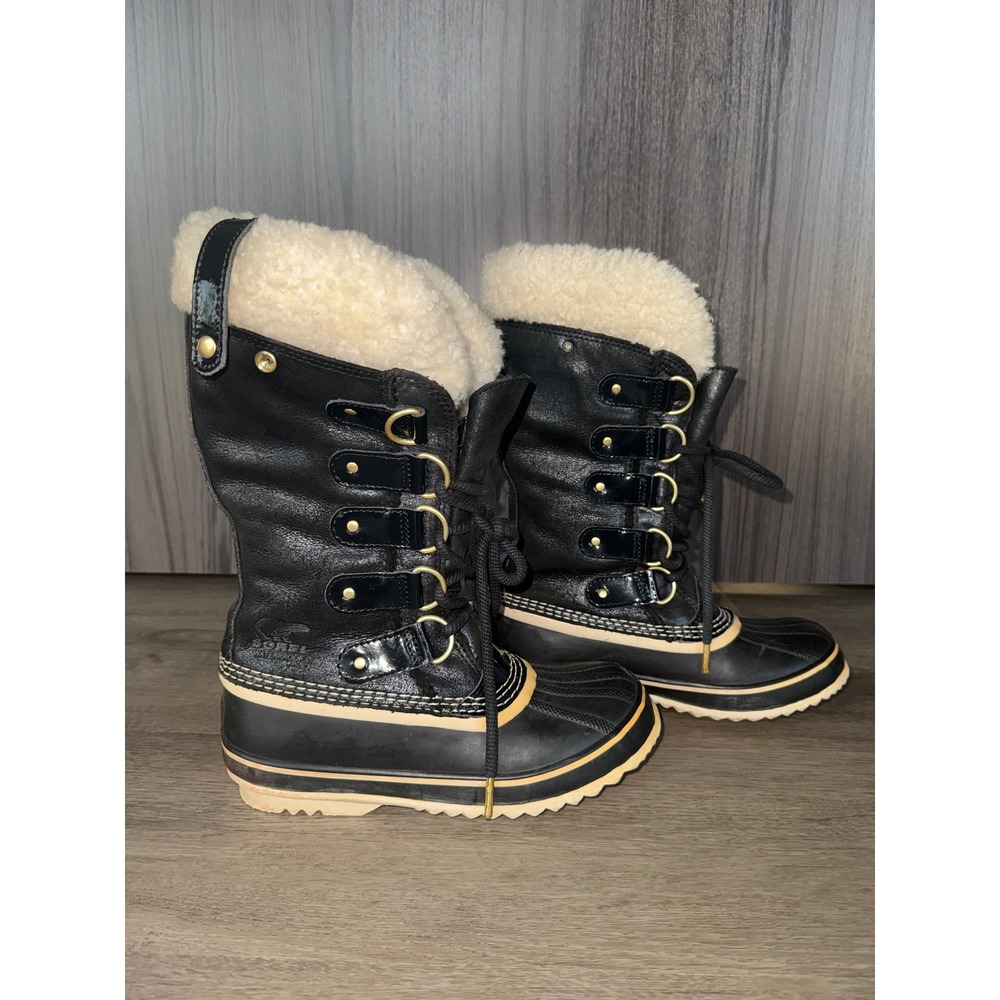 Sorel Women's Black Sherpa Snow Boots, Size 5.5 - Picture 2 of 7